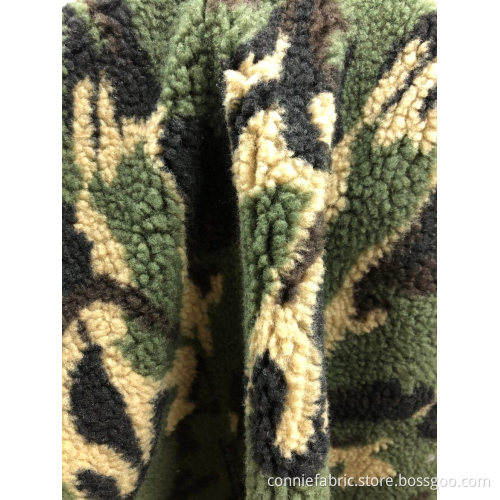 100% polyester Sherpa Jacquard stickat tyg (Berber fleece)